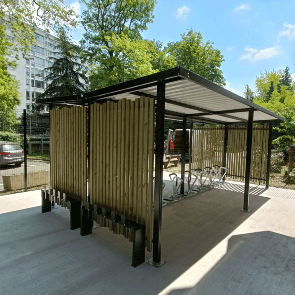 abri vélos KLEWOOD double-entrée Urbanéo rack Zephyr et range-trottinettes Trotyx mobilité douce abri vélos KLEWOOD double-entrée Urbanéo rack Zephyr et range-trottinettes Trotyx mobilité douce