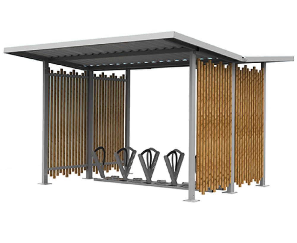 visuel 3D abri vélos KLEWOOD double entrée visuel 3D abri vélos KLEWOOD double entrée