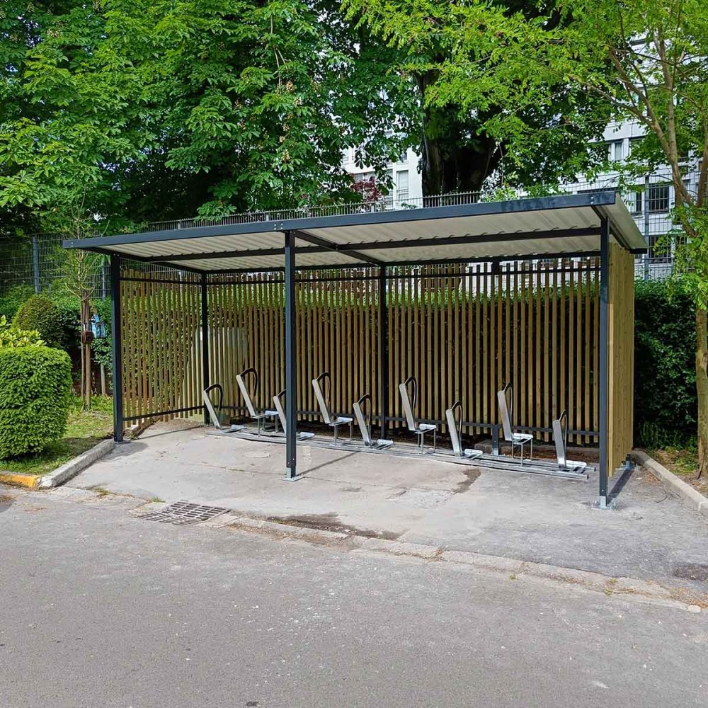 Abri vélos KLEWOOD simple entrée Urbanéo - stationnement vélos - mobilités douce - RAMSAY SantéLille