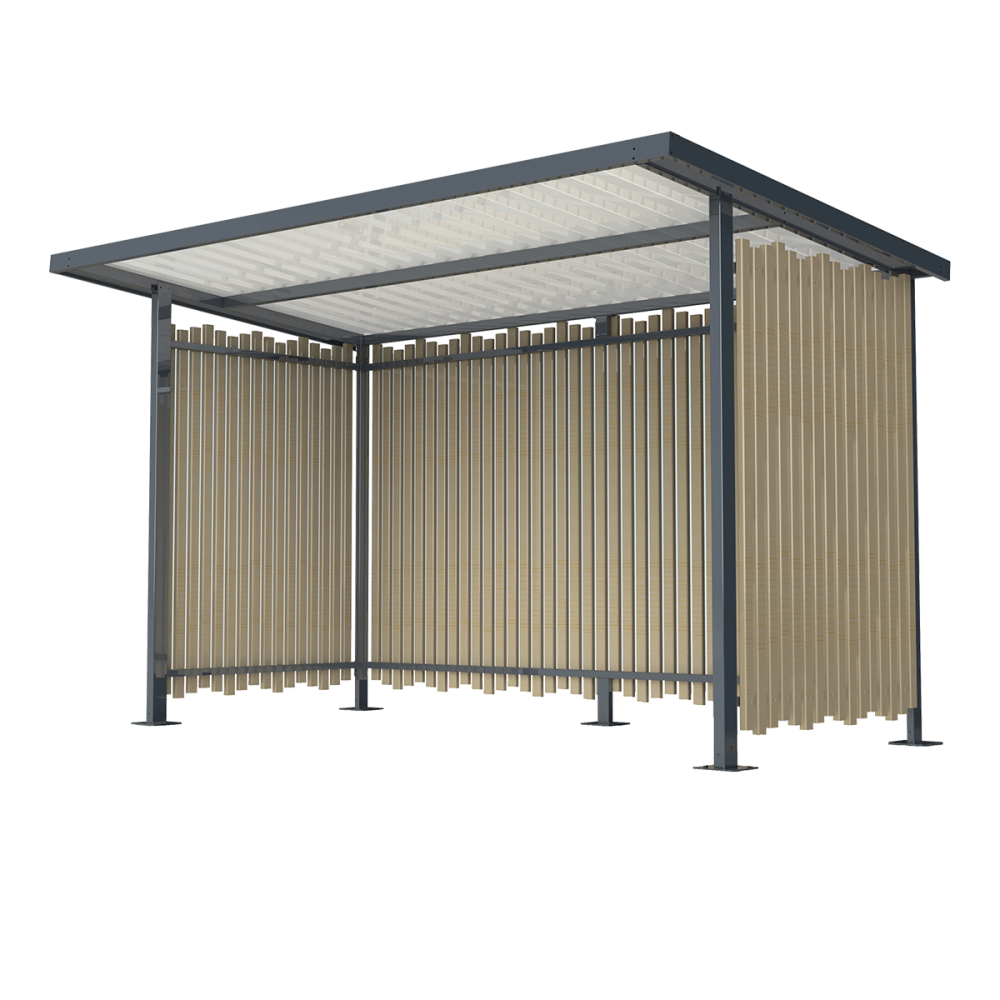 Mobilité douce - stationnement vélos - Urbanéo modèle 3D abri vélos KLEWOOD simple entrée