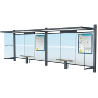 Mobilité urbaine Abribus CIRRUS double modèle 3D