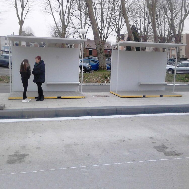 Abri bus provisoire monobloc Urbanéo pour Artois Mobilité