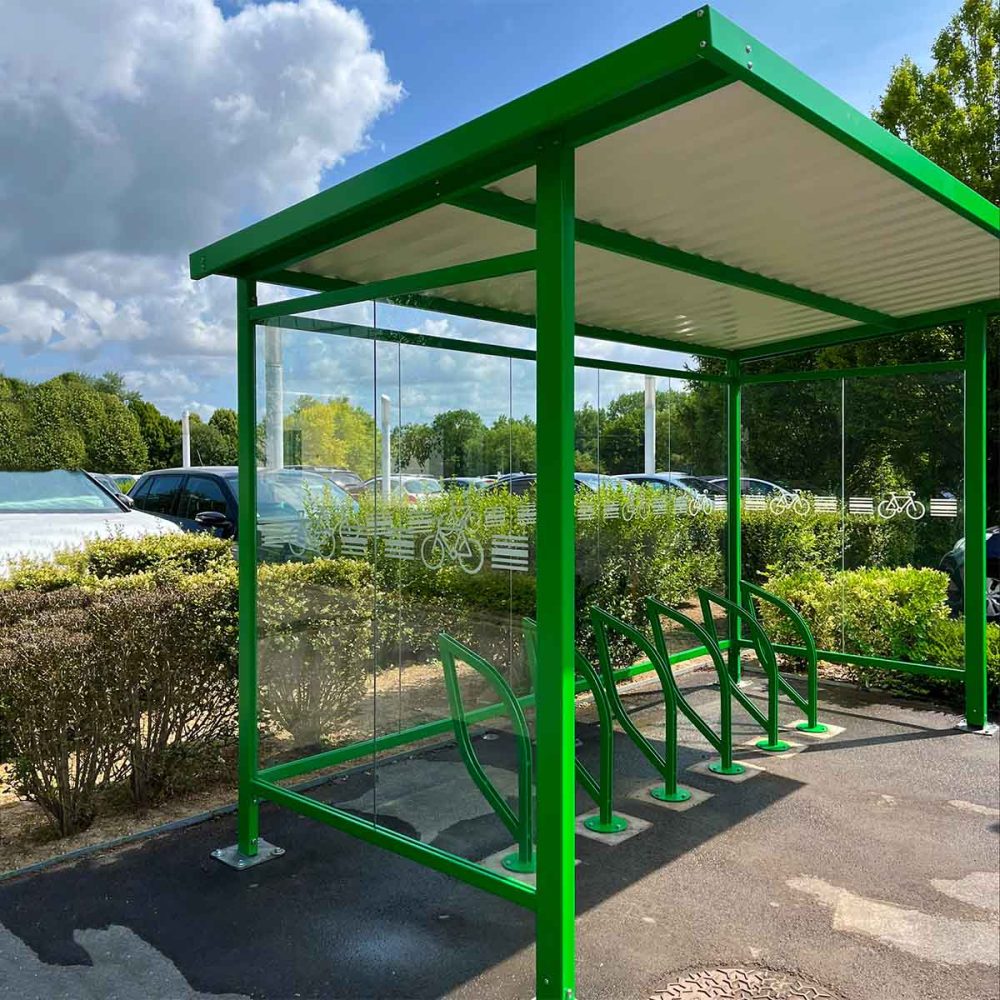 Abri vélos KLEVO Urbanéo stationnement vélos CCI Aisne mobilités douce