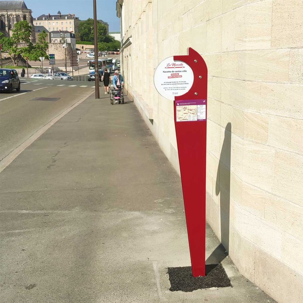 Mobilité urbaine Poteau d'arrêt Meetys Urbanéo pour navettes SETRAM Mobilité urbaine Poteau d'arrêt Meetys Urbanéo pour navettes SETRAM