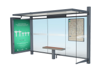 visuel 3D abri bus standard à caisson publicitaire