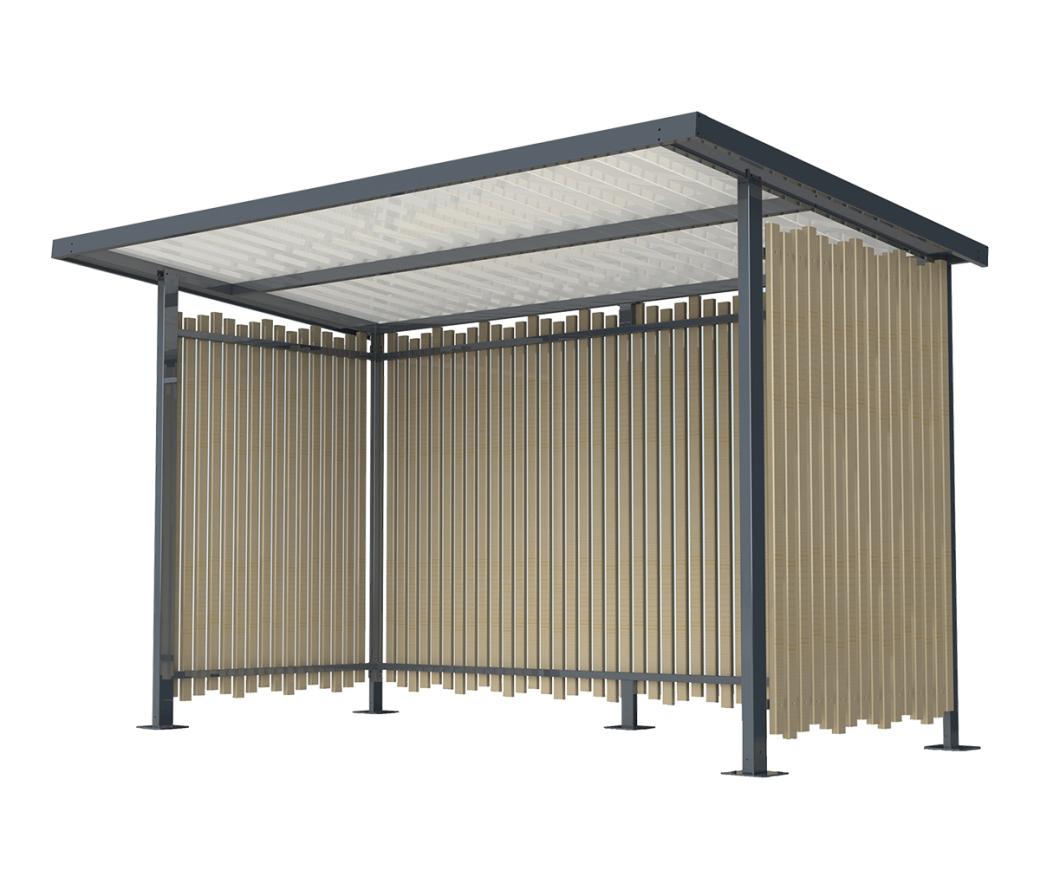 visuel 3D abri vélos simple entrée KLEWOOD