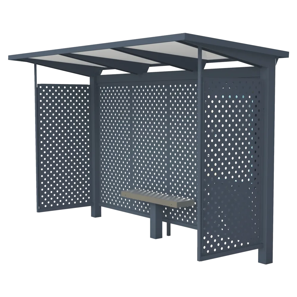 Abribus HELIOS antivandalisme Urbanéo Modèle 3D