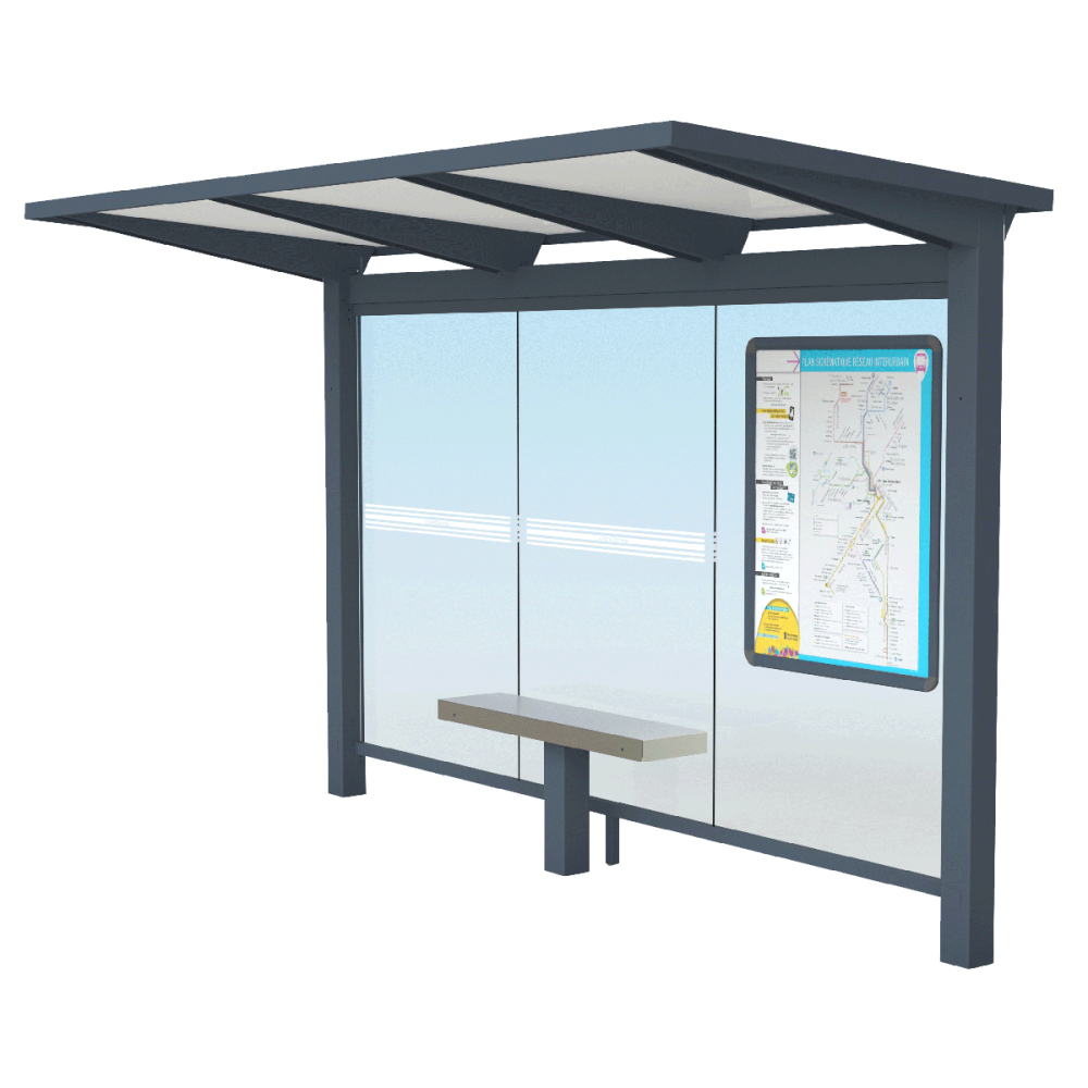 Modèle 3D Abri voyageurs HELIOS Auvent Urbanéo