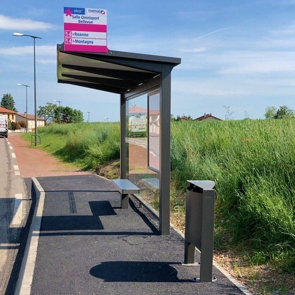 Abribus HELIOS Auvent point d'arrêt Agglomération Roannais
