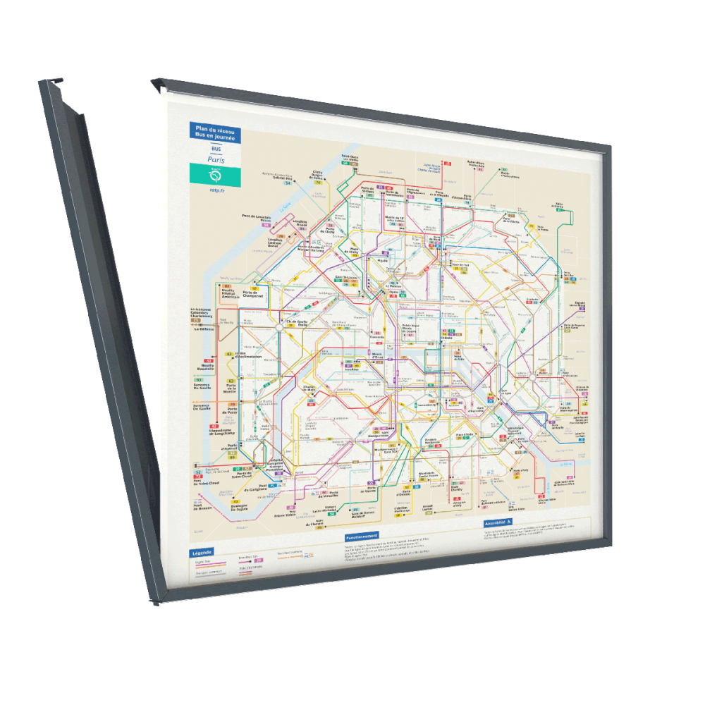 Modèle 3D Cadre horaires acier ouverture latérale Urbanéo Modèle 3D Cadre horaires acier ouverture latérale Urbanéo