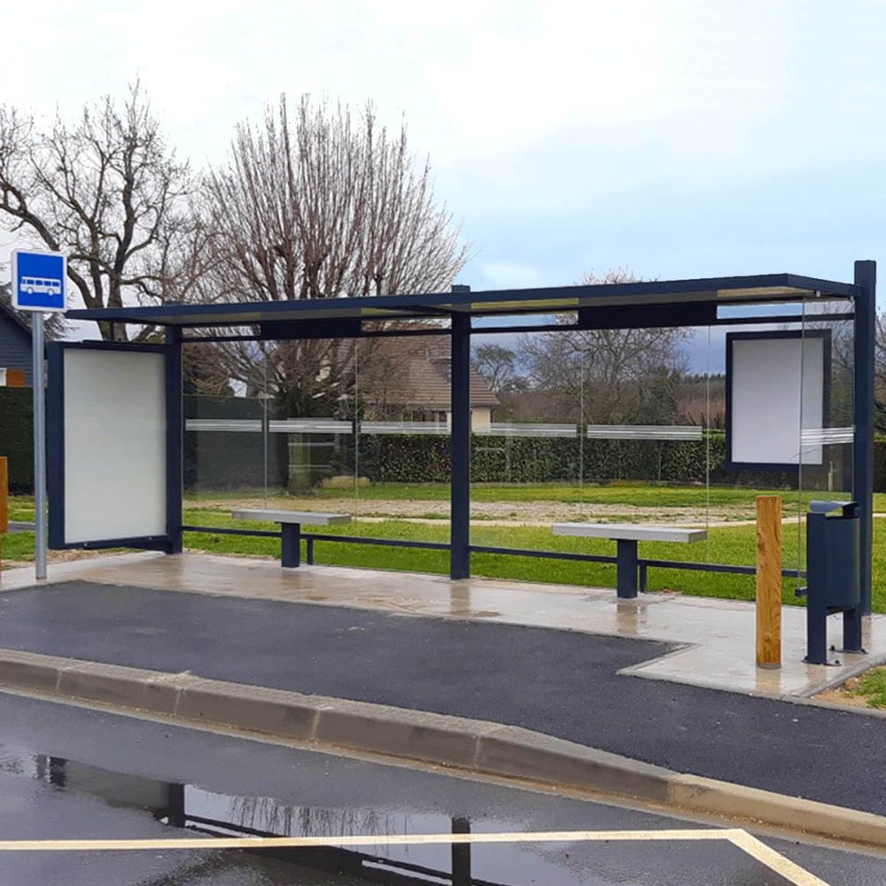 abri bus CIRRUS double à caisson publicitaire