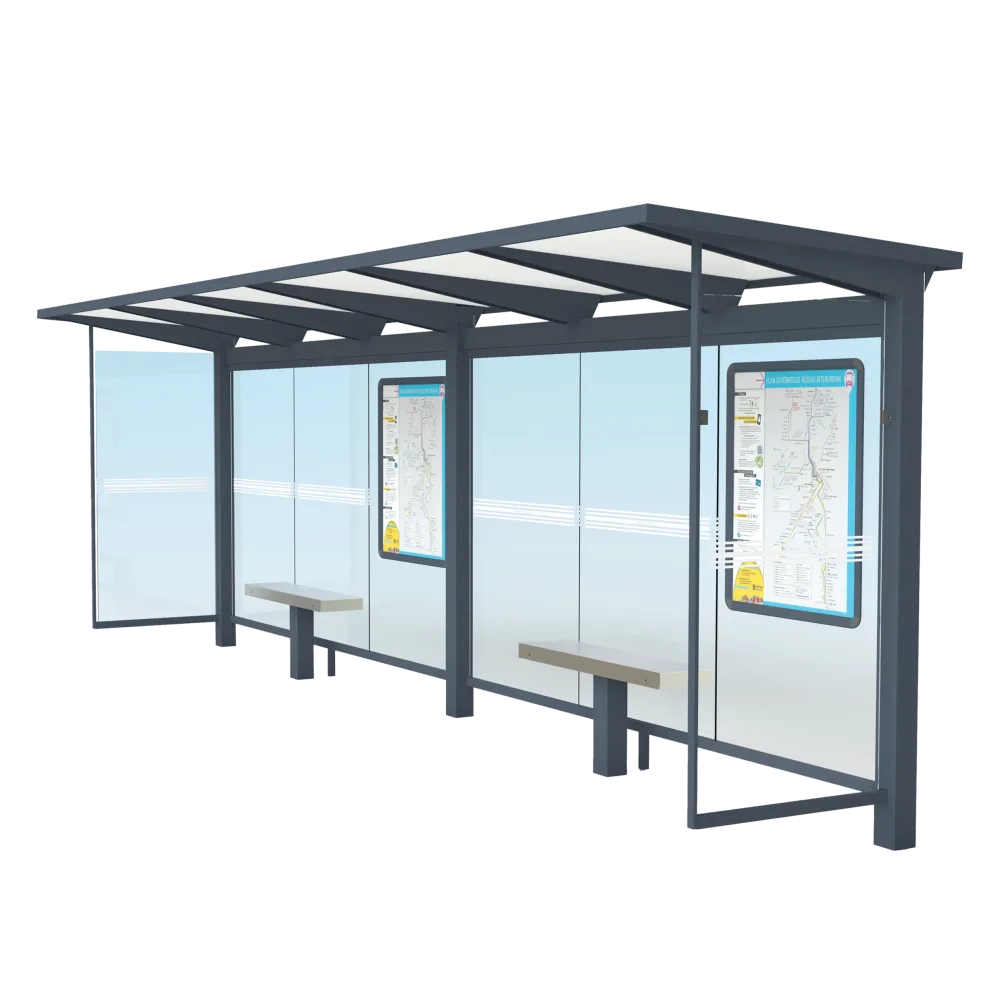 Modèle 3D abri bus CIRRUS Double Urbanéo
