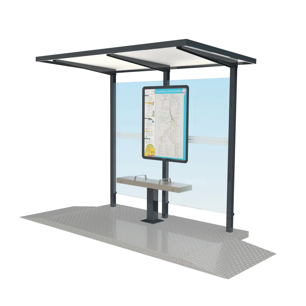 Modèle 3D d'un abribus provisoire accessibilité Urbanéo