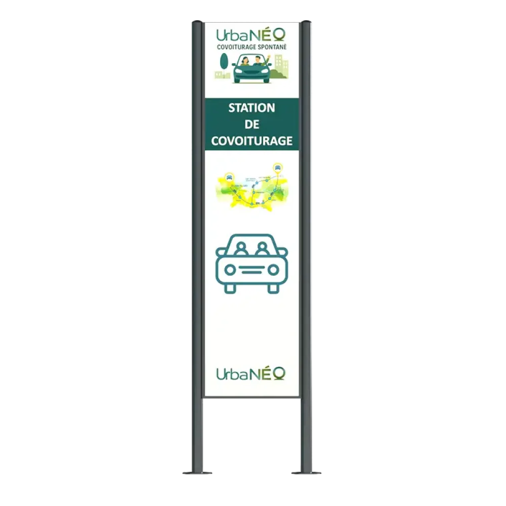 Visuel 3D totem covoiturage Urbanéo mobilité partagée Vue de face