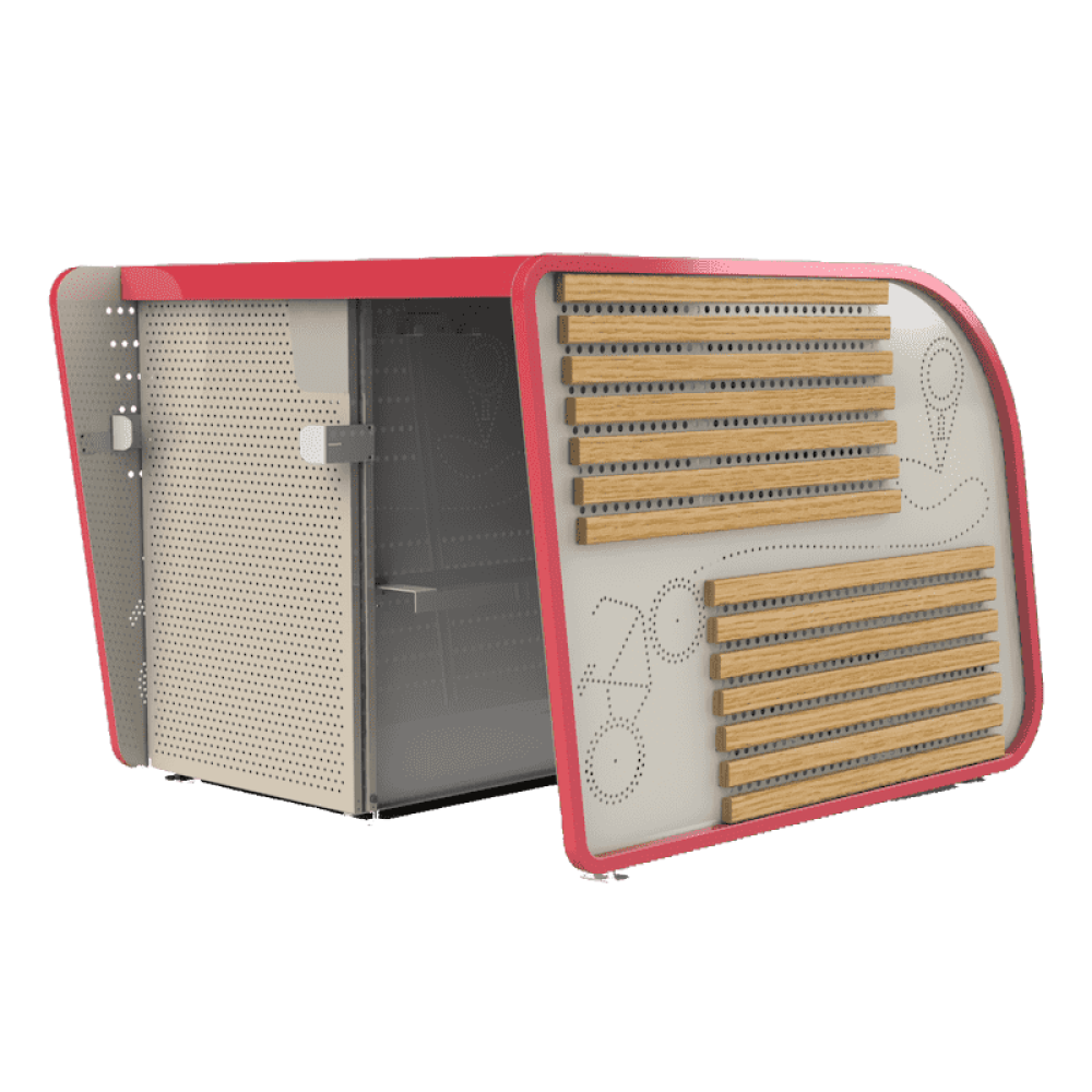 visuel 3D Mobilité douce Consigne ou box à vélos KLEBOX Urbanéo version bois visuel 3D Mobilité douce Consigne ou box à vélos KLEBOX Urbanéo version bois