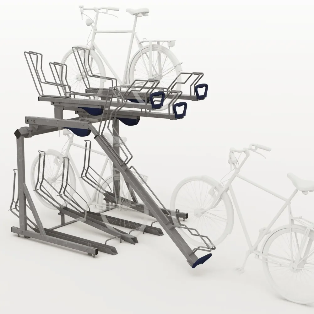 Modèle 3D Rack double étage STADIO schéma stationnement vélos