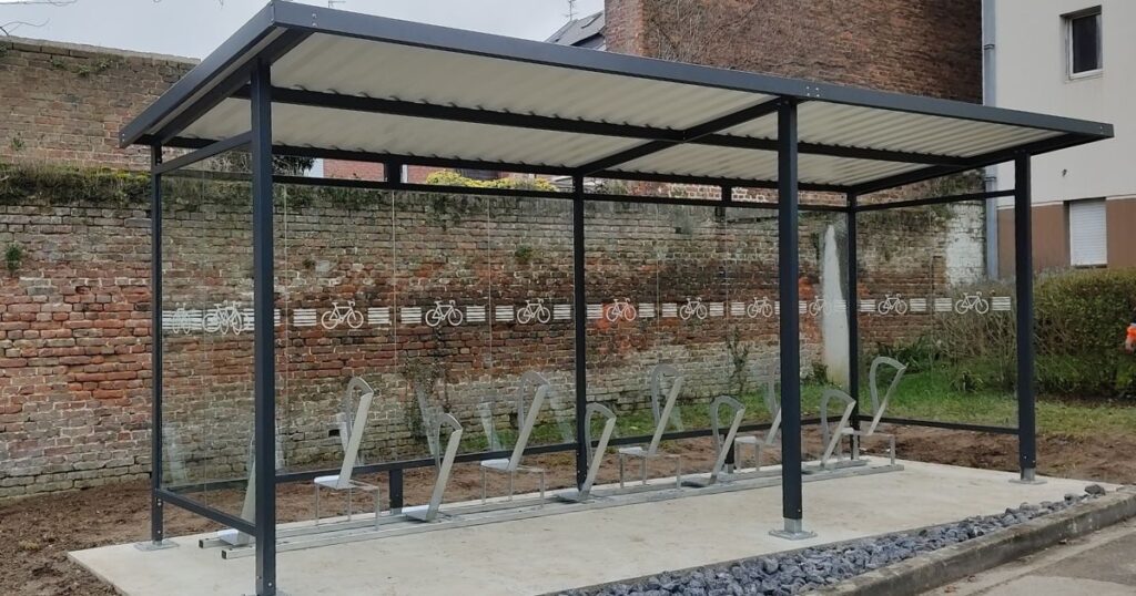 Abris vélo Urbaneo installé à Amiens