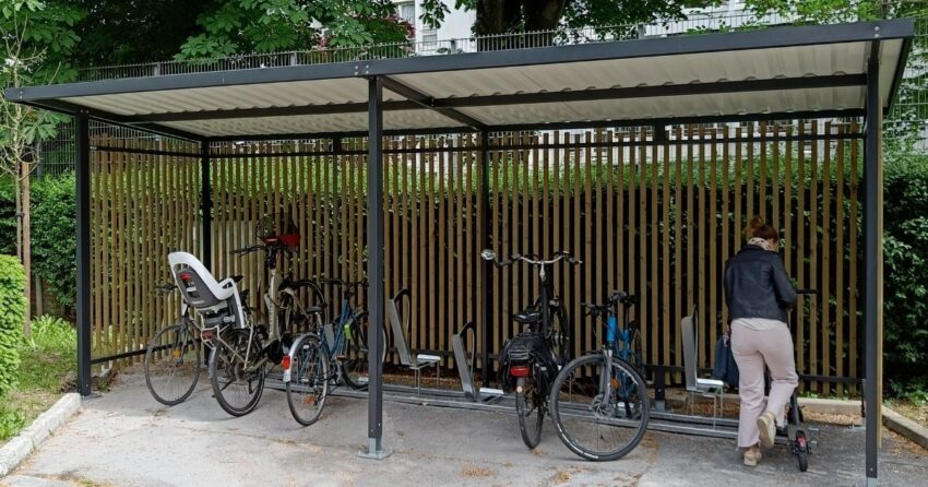 abri vélo stationnement vélo en quinconce Klewood Urbanéo