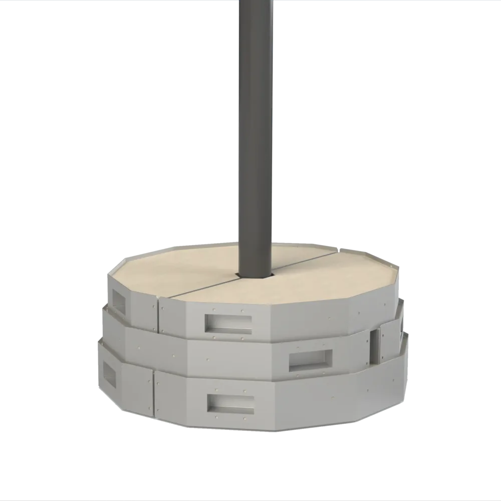 Modèle 3D système de lestage pour poteaux d'arrêt et poteaux de covoiturage