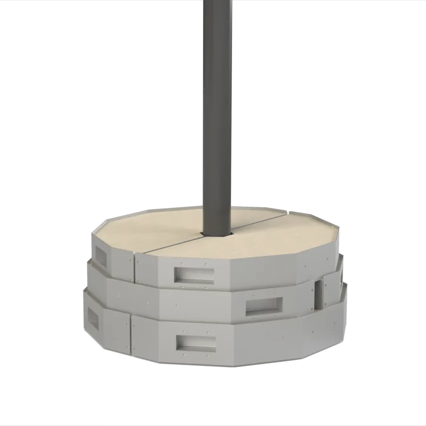 Modèle 3D système de lestage pour poteaux d'arrêt et poteaux de covoiturage