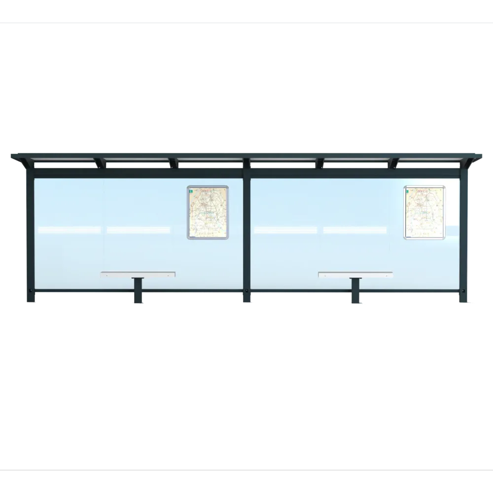 Visuel 3D face abribus HELIOS double auvent Urbanéo